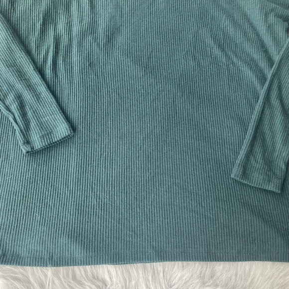 H By Bordeaux Shirt Womens Sz Small Loose Fit Long Sleeve Top Teal Ribbed New - Picture 3 of 12